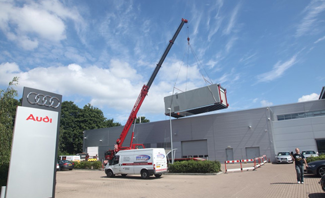 Smart shop being installed at Audi