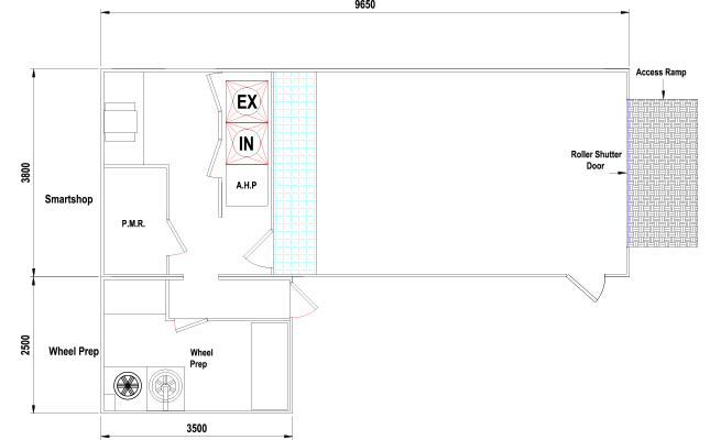 Standard Smart Shop (with Wheel Bay) Layout Drawing