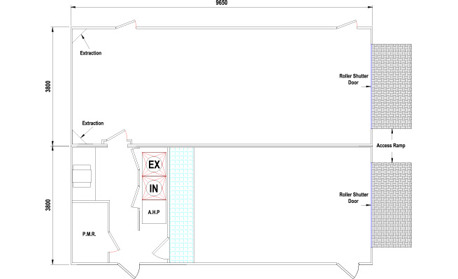 Standard smart shop (with prep bay) layout drawing